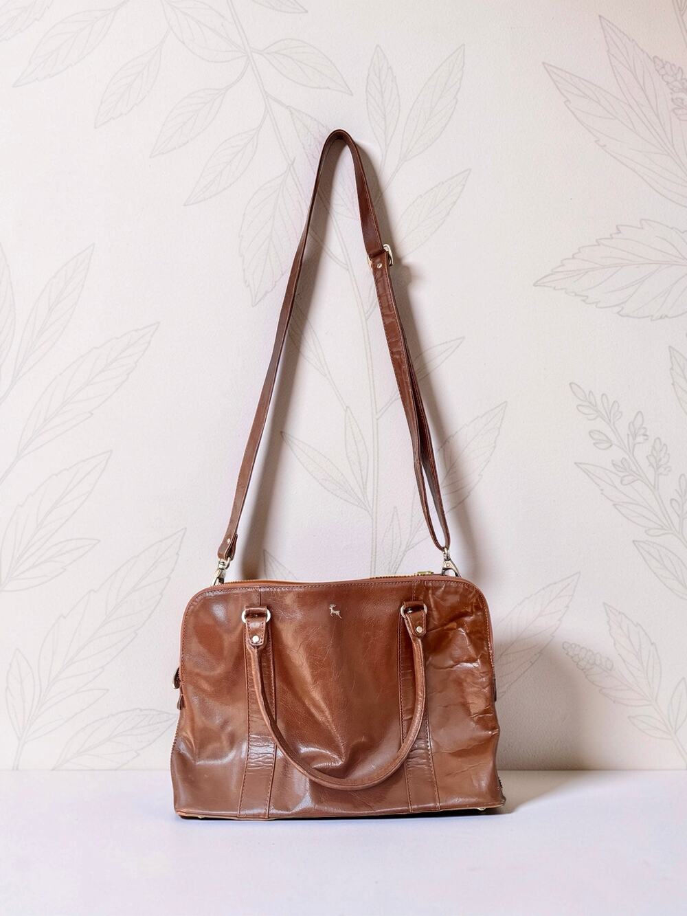 Ashwood Tote Bag Brown Leather Top Handle Satchel Work Bag Purse Removable Strap